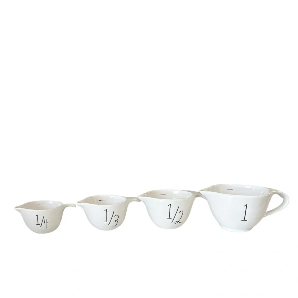 NEW  Rae Dunn Teacup Measuring Cups w/Handles Set/4